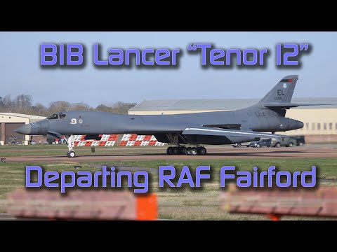 "Tenor 12" Departs RAF Fairford, B1B Lancer departs to Ellsworth AFB, SD. #aviation #bone #b1b