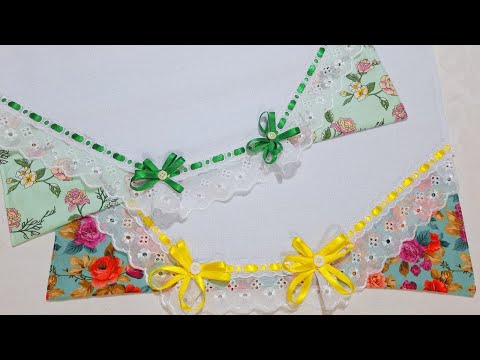 Dish towel with border - a different way to cut it.