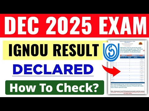 IGNOU December 2025 Result Declared | IGNOU Result Declared Dec 2025 Exam | IGNOU Exam Result 2025