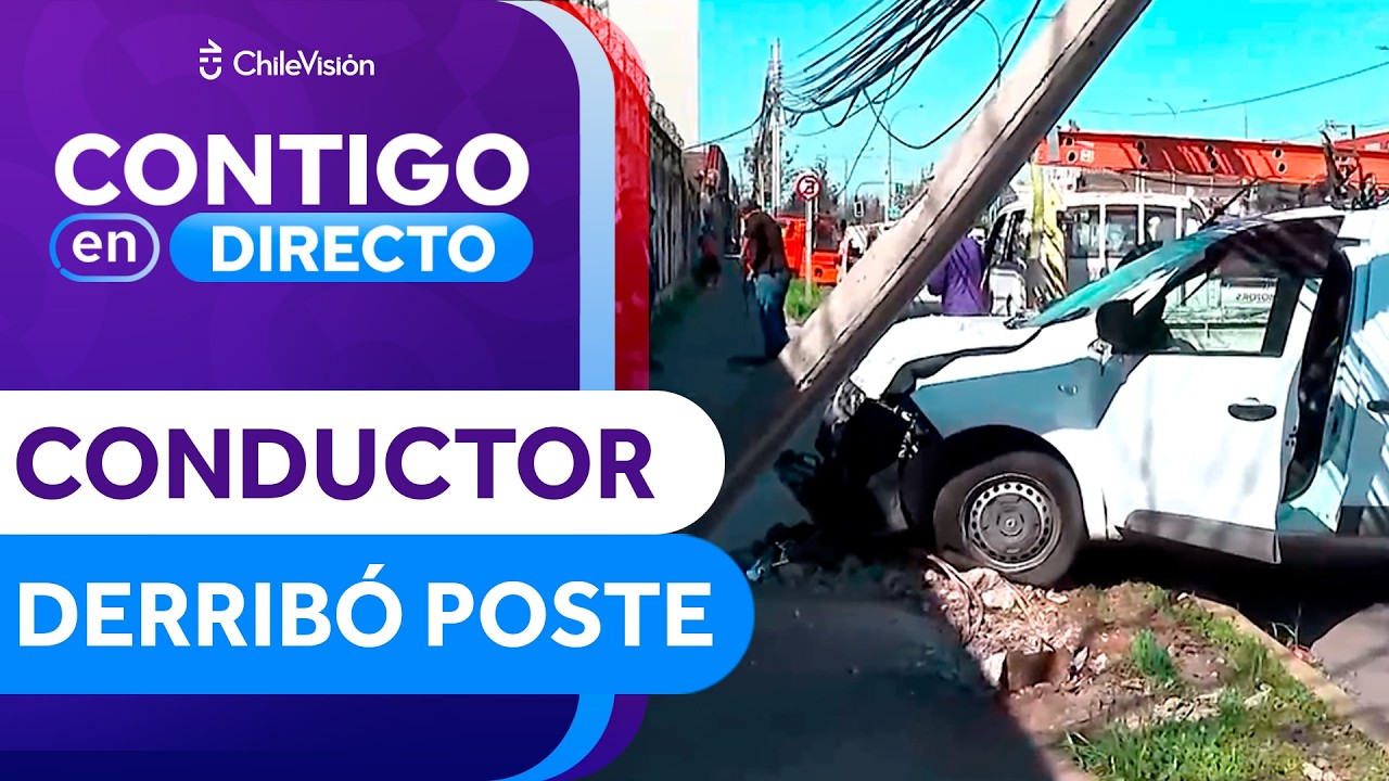 HABRÍA PERDIDO EL CONTROL: Conductor chocó y derribó poste en San Miguel - Contigo en Directo