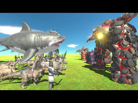 Gray War - Gray Team VS Golem of Evolution - Animal Revolt Battle Simulator