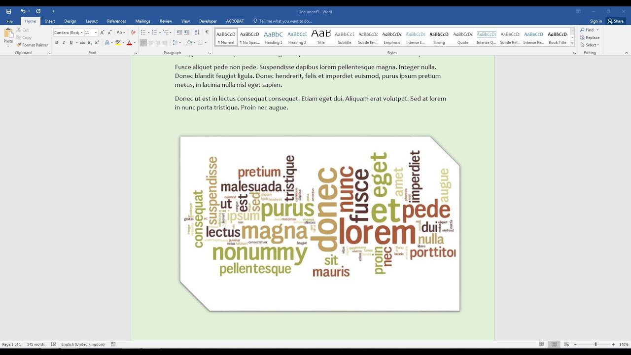 Create A Word Cloud In Microsoft Word