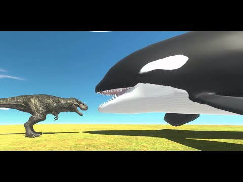 ARBS Death Run Swim Trex vs Giant Orca Godzilla vs Godzilla Animal Revolt Battle Simulator T 10000 G