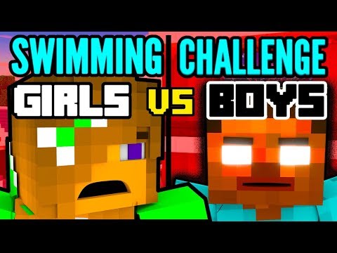 Monster School : GIRLS vs BOYS SWIMMING CHALLENGE - Minecraft Animation