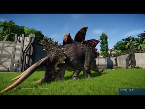 Jurassic World Evolution: Indoraptor vs Stegoceratops (Base Genome)