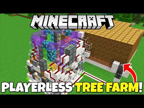 Playerless AFK Tree Farm - 2,000 Logs/Hour - Bedrock — Minecraft farm tutorial thumbnail
