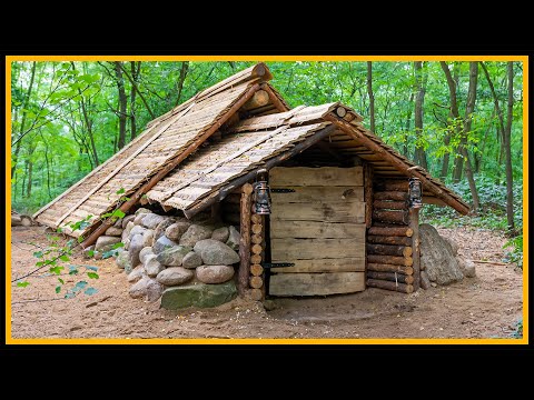 Das Grubenhaus - Kompletter Bau in einem Video - Bushcraft Pithouse Shelter - Whole Building