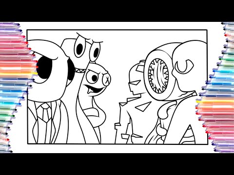 Rainbow friends VS DOORS Coloring Page / Roblox / Elektronomia & JJD - Free [NCS Release]