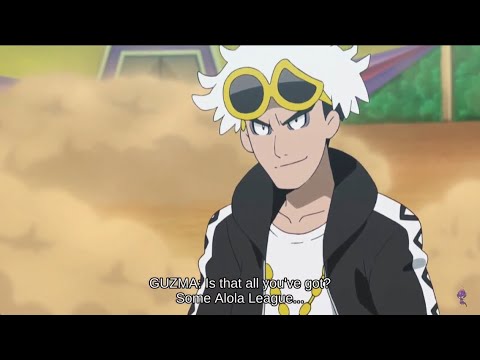 Guzma easily defeats Kommo-o Pokemon Sun and Moon Episode 129 English Dub Clip