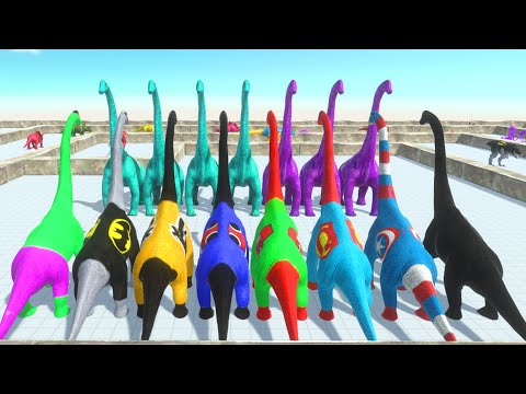NEW ALL MARVEL VS ALPHABET LORE BRACHIOSAURUS DEATH RUN | Animal Revolt Battle Simulator