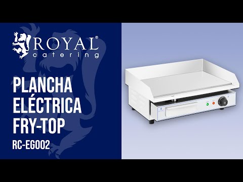 vídeo - Plancha eléctrica fry-top - 550 x 350 mm - Royal Catering - lisa - 3,000 W