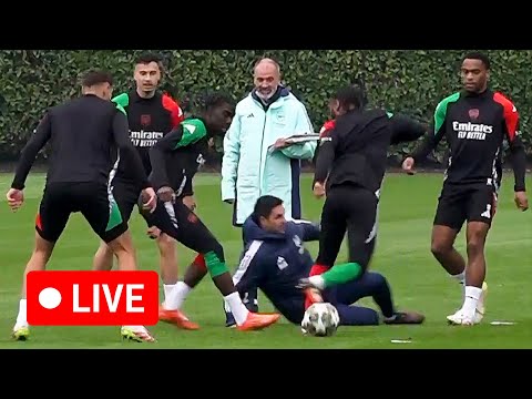 🔴 LIVE | Arsenal train ahead of Real Madrid Champions League Quarter-Final clash