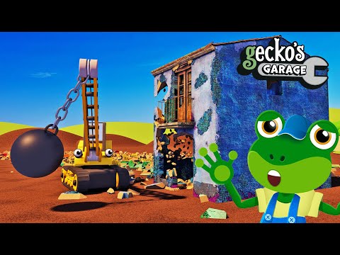 Wrecking Ball SMASH | Learn To Count Smashing Houses | Gecko's Garage | Construction Trucks For Kids