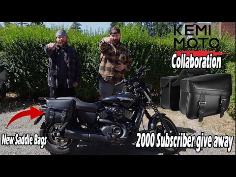 HARLEY DAVIDSON STREET 750 SADDLE BAGS - KEMIMOTO COLLABORATION - 2000 SUBSCRIBER GIVEAWAY