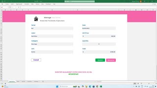 Stock Management System Using Excel | No VBA
