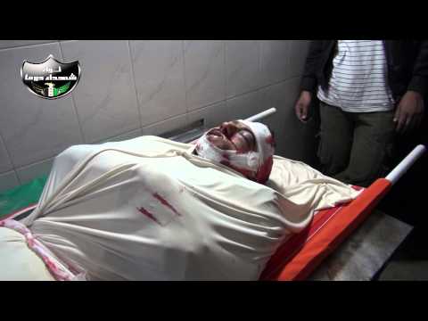 جثمان هاني النجار من لواء شهداء دوما والذي قتل في جبهة حي القابون في مدينة دمشق