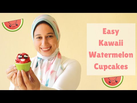 Easy Kawaii WATERMELON CUPCAKE Decorating | Watermelon Themed Cupcakes