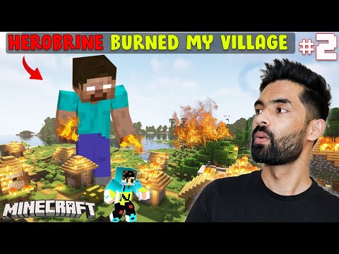 Herobrine burned my entire Village - Minecraft Survival in Hindi #2