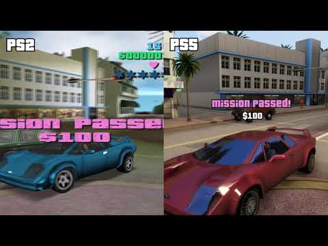 GTA Vice City Definitive Edition (PS2 vs PS5) Side by Side Comparison
