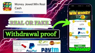Money Jewel Win Real Cash App Real Or Fake ? | withdrawal proof 🔥