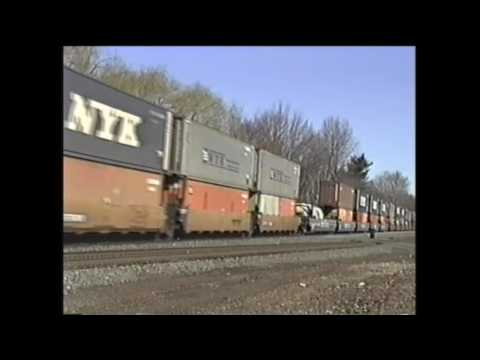 CONRAIL TV556 Doublestack train with Southern Pacific power at Bogota,NJ in 1995