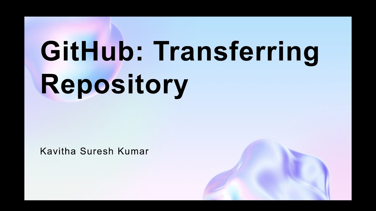 GitHub: Transferring Repository