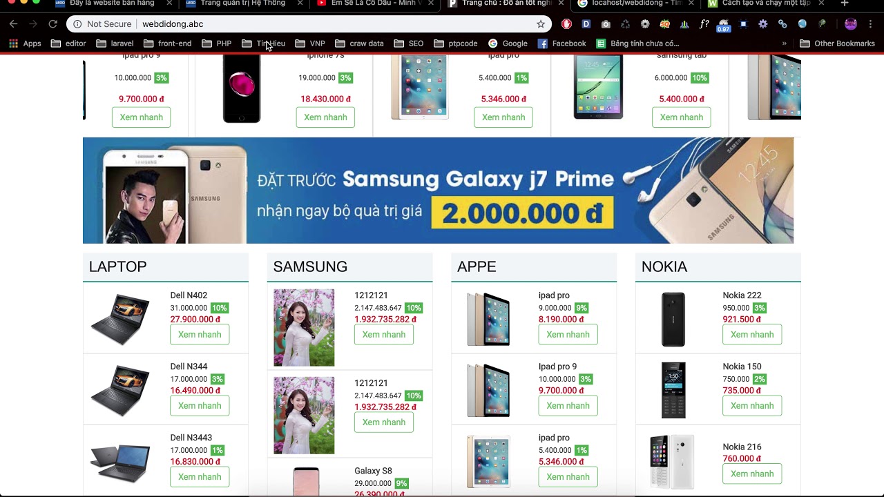 Cài đặt website bán hàng