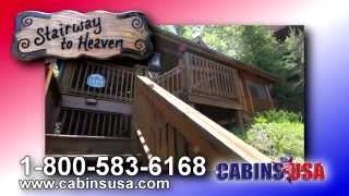 preview picture of video 'Stairway to Heaven 1 Bedroom Honeymoon Cabin Rental in Pigeon Forge TN - Cabins USA 2013'