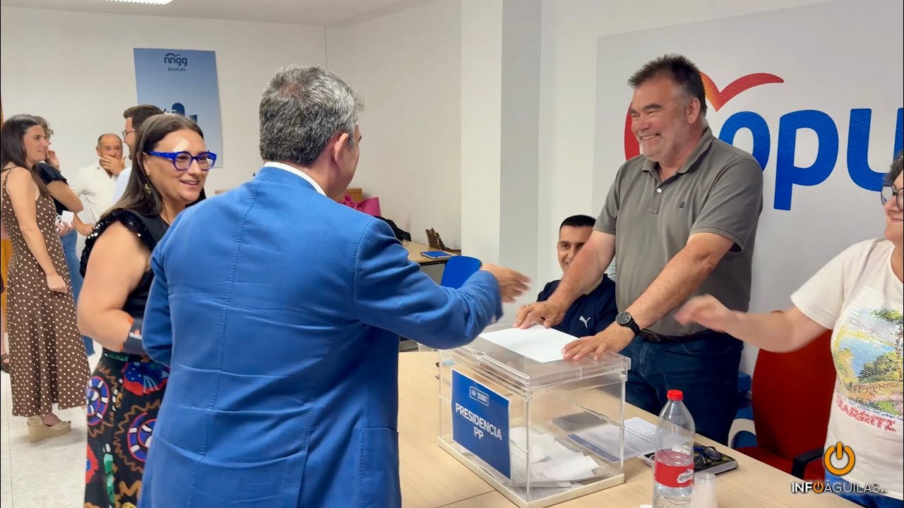 Los populares aguileños votan a la precandidatura de Núñez Feijóo y hablan de los informes de la UCO relacionados con el PSOE