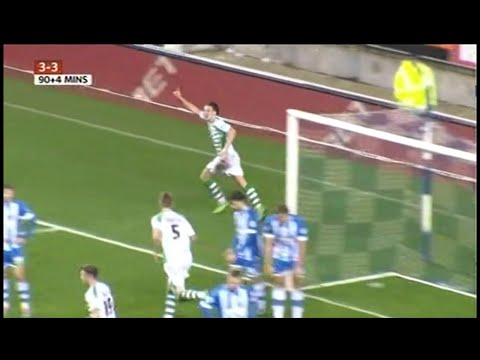 Yeovil in the Championship - late drama at Wigan with five goals in the last ten minutes - 2013/14