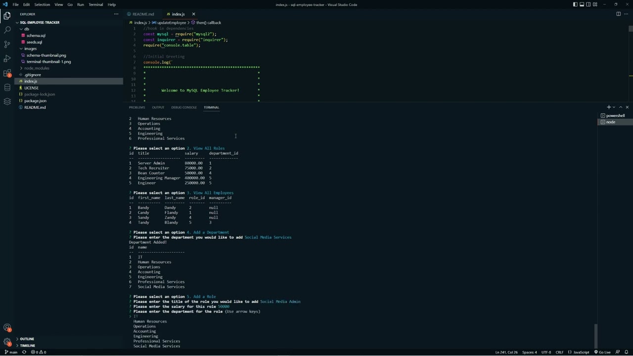 Module 12 - SQL Employee Tracker Walkthrough