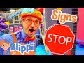 Blippi Learns Street Signs At An Indoor Play Place Blippi Full Episodes Songs Blippi Toys