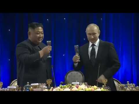 Vladimir Putin, Kim Jong Un Toast to Peace at First Summit in Russia