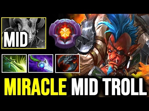 DOTA 2 MIRACLE Mid Troll Warlord vs Master Tier Riki - Almost Rampage