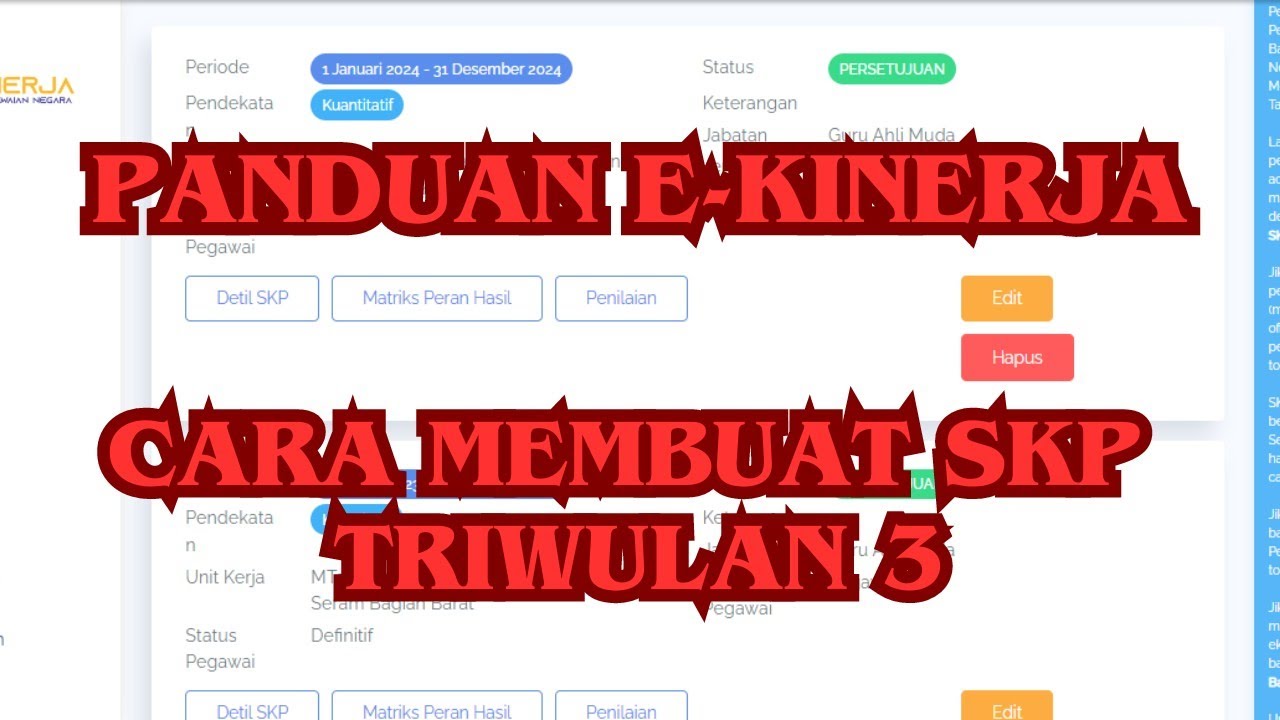 Cara Membuat SKP Triwulan 3 || Panduan E-Kinerja 2024