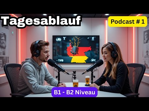 Deutsch lernen mit Podcast #1 | Tagesablauf | Perfekt für B1-B2 Niveau