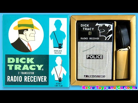 Dick Tracy Transistor Radio Receiver Commercial Retro Toys and Cartoons