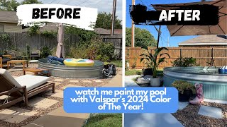 Watch Me Paint My DIY Cowboy Stock Pool with Valspar's 2024 Color of The Year! #diy