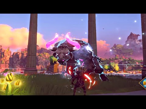 Immortals Fenyx Rising - Legendary Minotaur Boss Fight (Very High Level Gameplay)