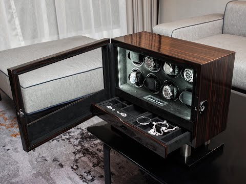 Enigma 8 Fingerprint Ebony - Watch Winder - BILLSTONE Watch Winders