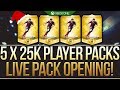 FIFA 14 - 5 X 25K PLAYER LIVE PACK OPENING! (EA SPECIAL XMAS PACKS)