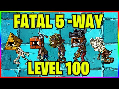 Plants vs Zombies 2 Epic HACK | FATAL 5 WAY - Mummy vs Roman vs Pirate vs Cowboy vs Tutorial Zombies