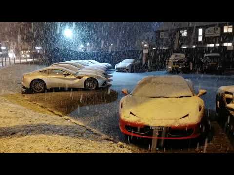 sport cars in the snow