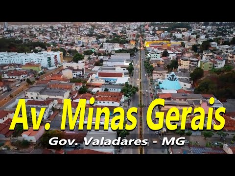 Gov  Valadares MG  -  Vista aérea da Av.  Minas Gerais