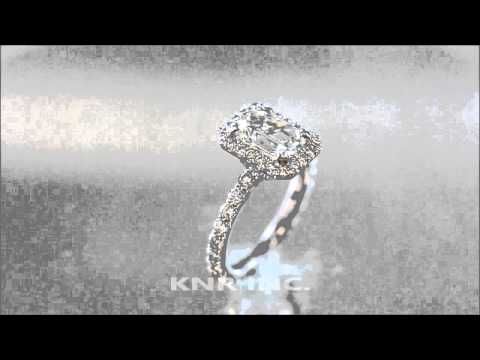 14K WHITE GOLD EMERALD CUT DIAMOND ENGAGEMENT RING DECO 2.50CTW H-VS2 EGL USA - KNR INC - 588