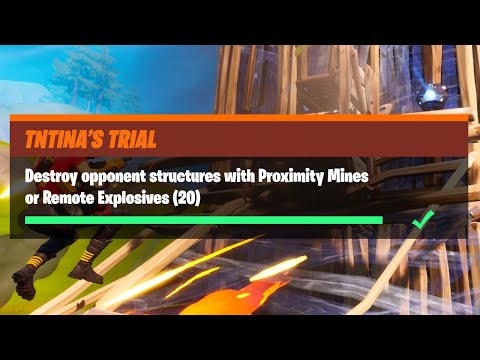 Destroy Opponent Structures with Proximity Mines or Remote Explosives (20) TNTina's Trial Challenges