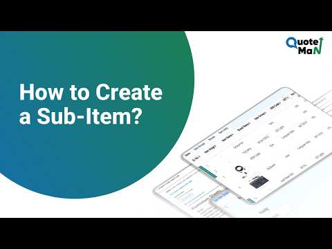 How to Create a Sub-item?