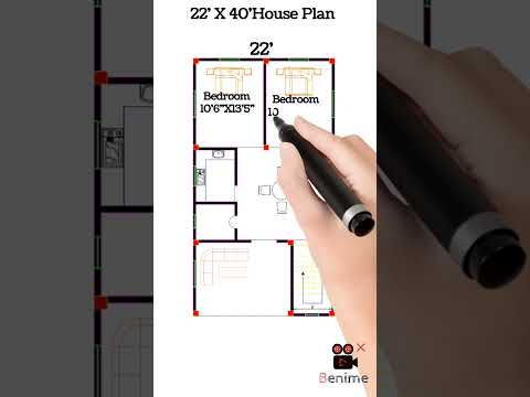 22' X 40' मकान का नक्शा ll Modern House Plan ll 22' X 40' House Plan ll 880 sqft ll#shorts#houseplan