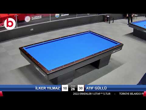 İLKER YILMAZ & ATIF GÜLLÜ Bilardo Maçı - 2022 ERKEKLER 1.ETAP-5.TUR