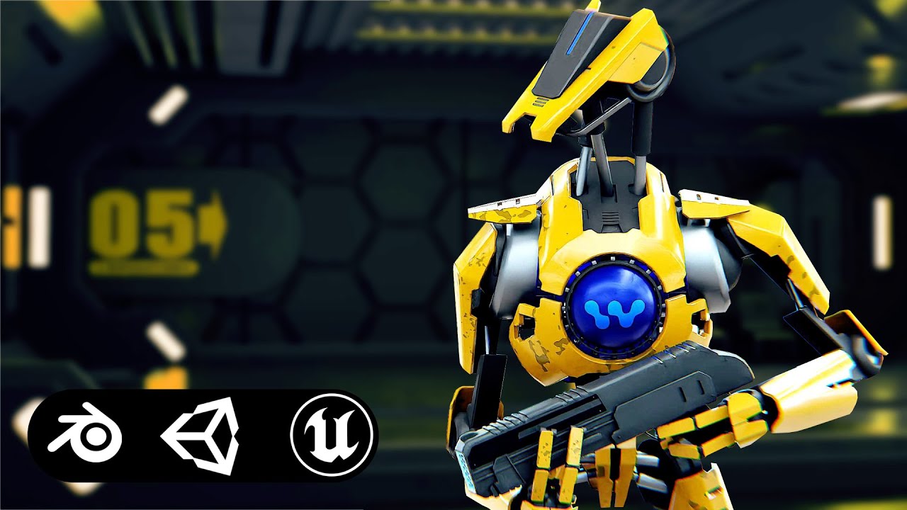 Battle Droid V-30 Auto-Rig Pro Rigged For Mixamo Unreal Engine Unity 3D Model